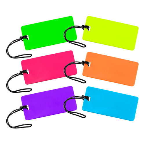 10 Pieces Silicone Luggage Tag Suitcase Labels with Name ID Card Bright Suitcase Tag Travel Bag Labels with Partial Privacy Cover and Stainless Steel Loops Green, Red, Orange, Black, Blue 