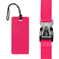 Nylon Luggage Strap & Luggage I.D.Tag - NEON PINK
