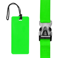 Nylon Luggage Strap & Luggage I.D. Tags - NEON GREEN 