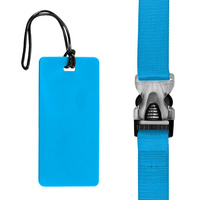 Nylon Luggage Strap & Luggage I.D. Tag - CYAN BLUE