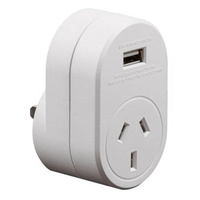 Edge AUST. to USA Travel Adaptor USB - 1 Amp Total