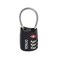 Korjo TSA Cable Combination Lock - BLACK
