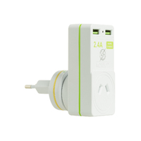 Korjo 2 X USB Adaptor for use in Aus./ EU - Italy and Switzerland