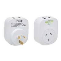 Korjo USB A+C & Power Adaptor for use in Australia / NZ (USB ACAU)