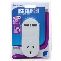 Jackson AUSTRALIAN Adaptor - 2 x USB -1 Amp Total