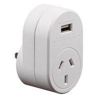 Edge AUST. to USA Travel Adaptor USB - 1 Amp Total