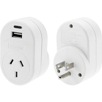 Jackson USA Travel Adaptor - 1 x USBA & 1 x USBC - 2.1 Amp Total
