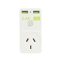Korjo AUSTRALIAN Adaptor with 2 x USB - 2.4 Amp Total