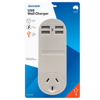 Jackson Aus/NZ USB Charger - 4 x USB, 4 Amp, Surge Protect