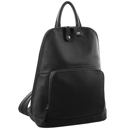 Milleni Ladies Nappa Leather Backpack - BLACK