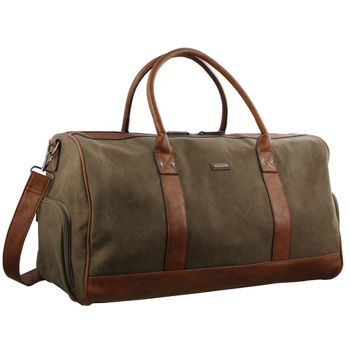 Pierre Cardin PC2581 Overnight Canvas Duffle Bag 44 Litre - BROWN