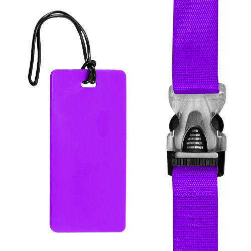 Edge Matching Coloured Luggage Strap & Tag of the same colour 
