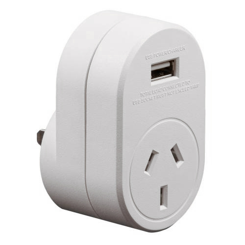 Edge AUST. to USA Travel Adaptor USB - 1 Amp Total