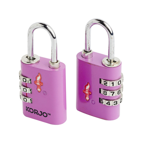 Korjo - DUOPACK TSA Combination Lock - PURPLE