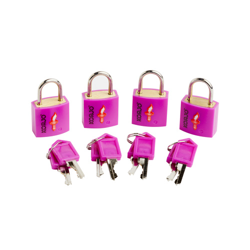 Korjo - 4 PACK TSA Keyed Luggage Locks - PURPLE