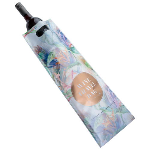 Wine Travel Bag - Sealable & Reusable - FLORAL